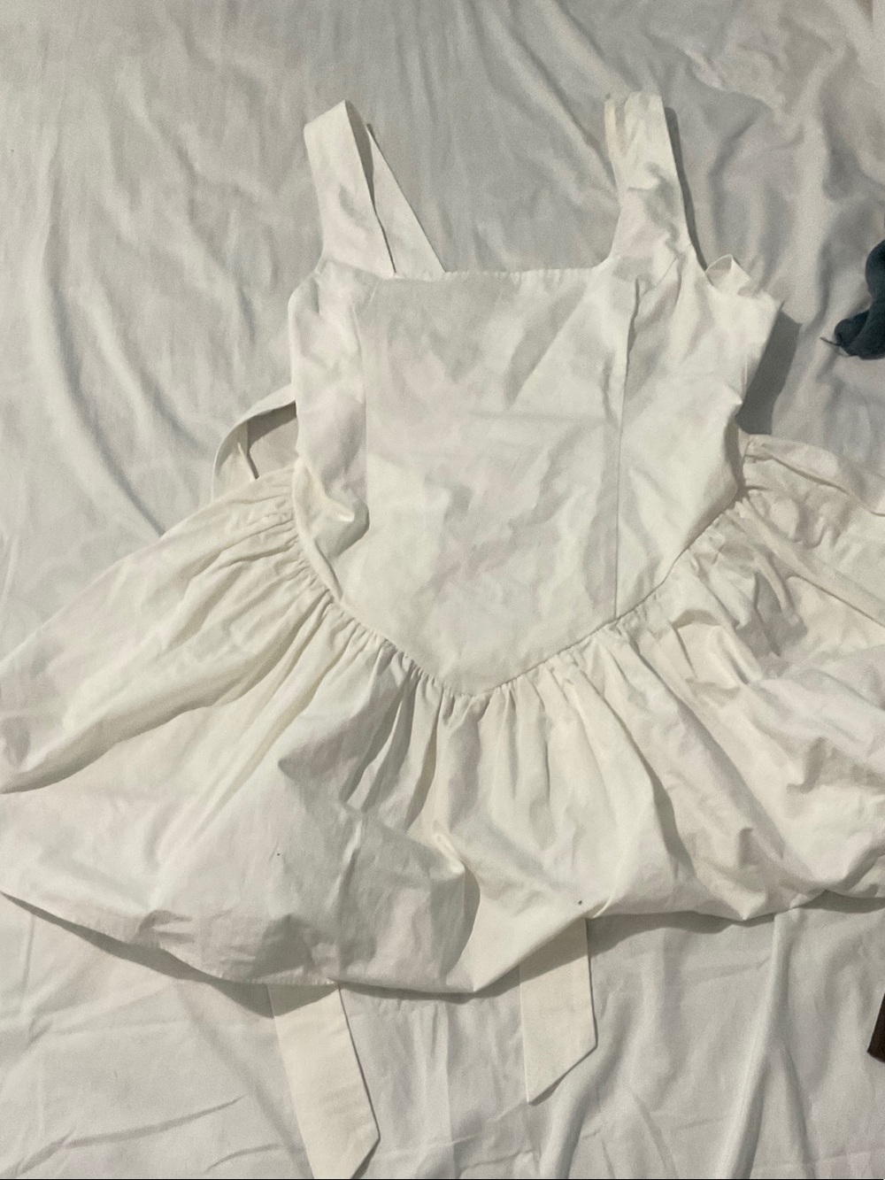 White Sleeveless Ruffled Sundress